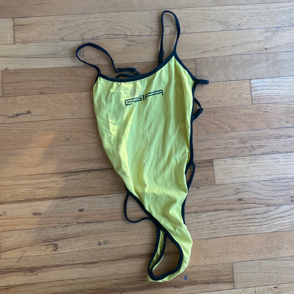 I.AM.GIA neon yellow viral bodysuit